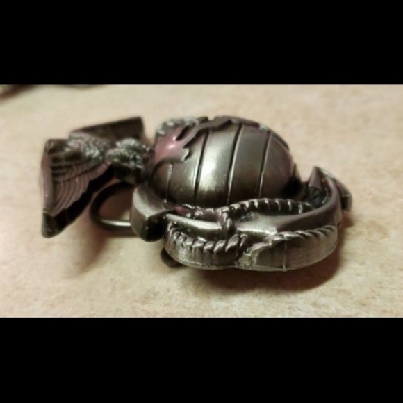 New USMC Marine Corps signet belt buckle 3" Gold Or Silver - Picture 2 of 8